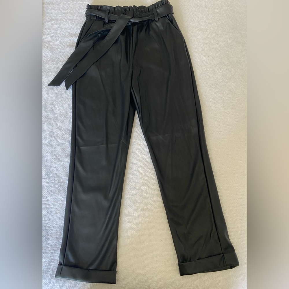 Faux leather pants